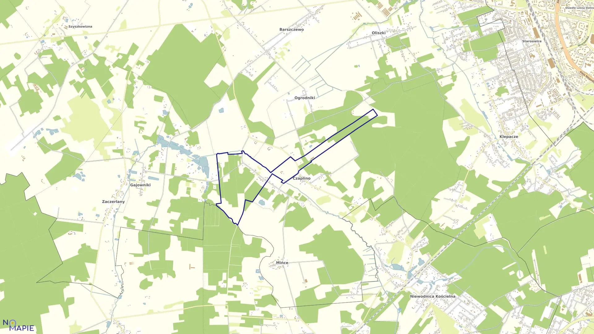 Mapa obrębu CZAPLINO KOLONIA w gminie Choroszcz